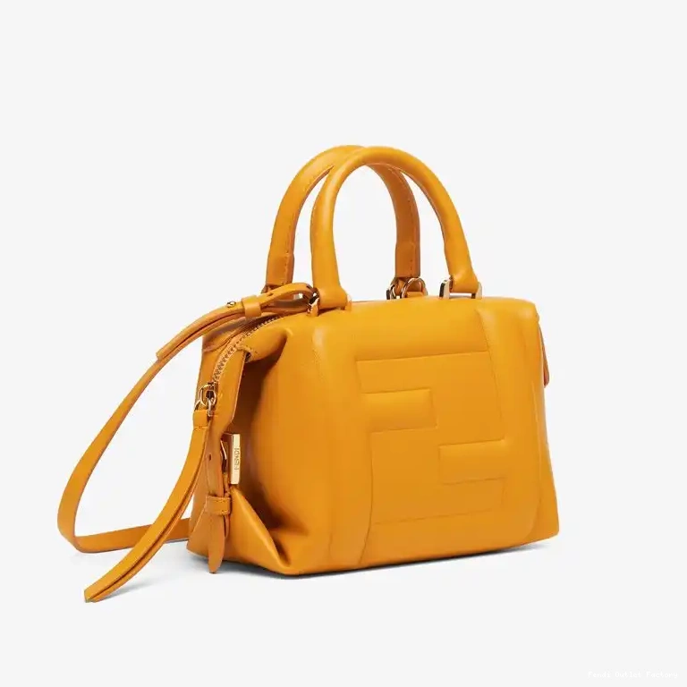 Vintage HOT Fendi FF Mini Yellow Cube Bag Nappa Leather In 0414